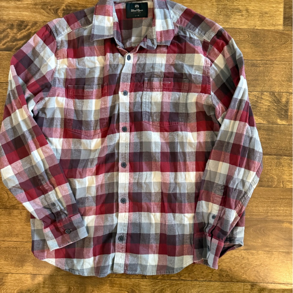 Red and Gray Plaid Shirt